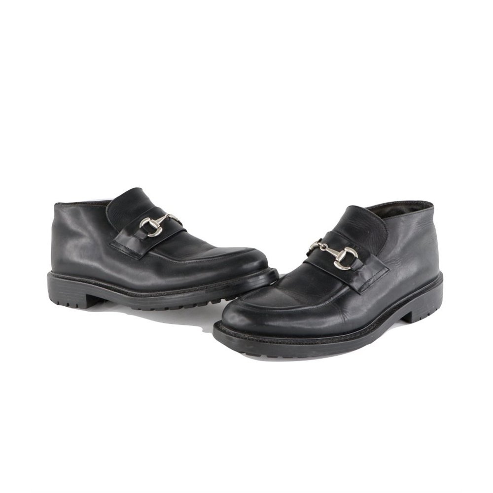 Vintage 90s Guess Mens Size 10 Horse Bit Leather Ankle Chukka Boots Black Spain